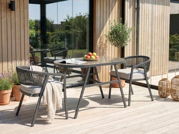 Caféssett utendørs Muros Stål - Grå/Beige - Hagemøbler & utemiljø - Hagegruppe - Cafemøbler & cafesett