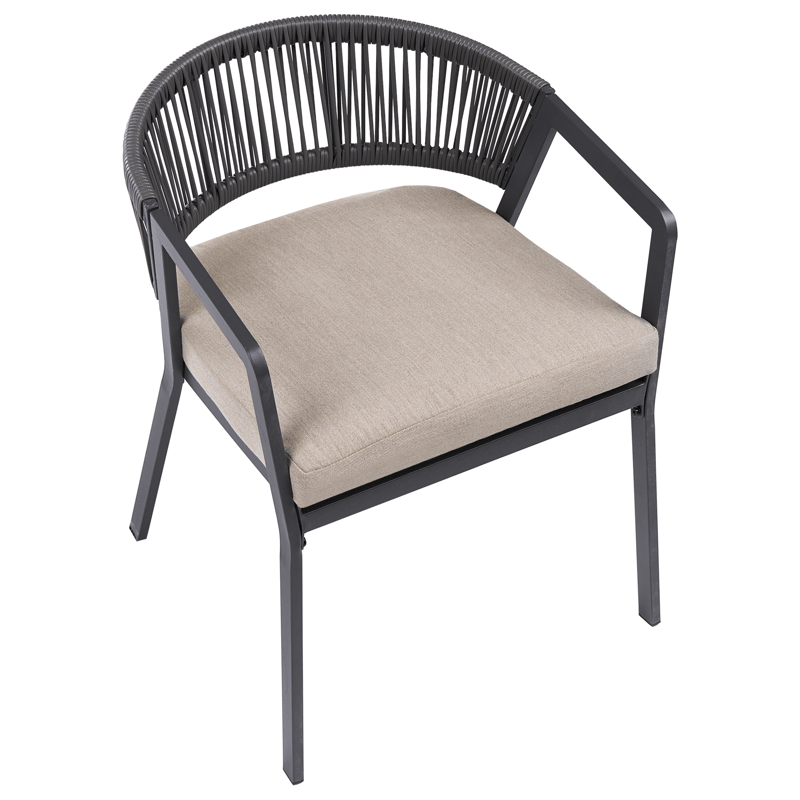 Caféssett utendørs Muros Stål - Grå/Beige - Hagemøbler & utemiljø - Hagegruppe - Cafemøbler & cafesett