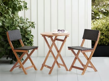 Caféssett utendørs Rivarotta akasietre - Brun/svart - Hagemøbler & utemiljø - Hagegruppe - Cafemøbler & cafesett