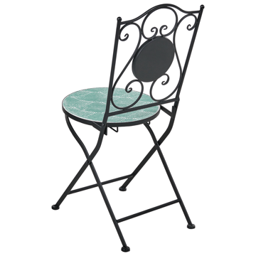 Caféssett utendørs sammenleggbar Anapo Jern - svart/grønn - Hagemøbler & utemiljø - Hagegruppe - Cafemøbler & cafesett