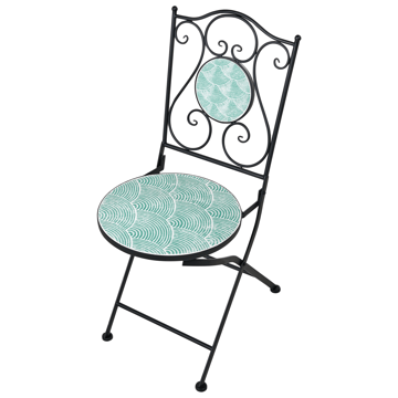 Caféssett utendørs sammenleggbar Anapo Jern - svart/grønn - Hagemøbler & utemiljø - Hagegruppe - Cafemøbler & cafesett