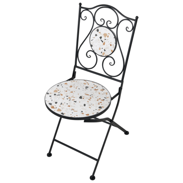 Caféssett utendørs sammenleggbar Artena Jern - Svart/Hvit - Hagemøbler & utemiljø - Hagegruppe - Cafemøbler & cafesett