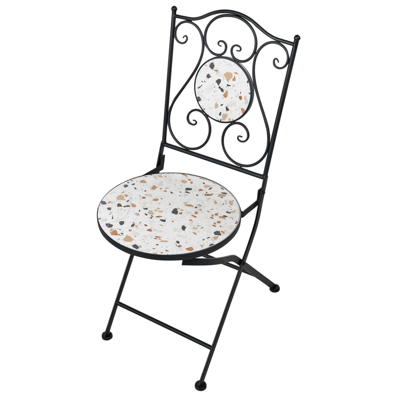 Caféssett utendørs sammenleggbar Artena Jern - Svart/Hvit - Hagemøbler & utemiljø - Hagegruppe - Cafemøbler & cafesett