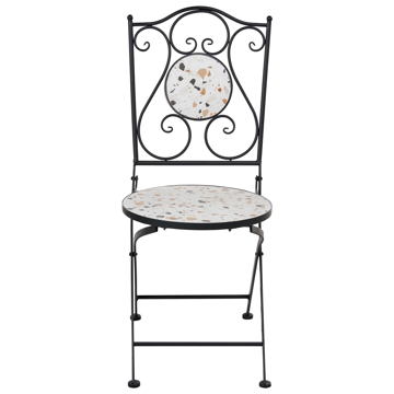 Caféssett utendørs sammenleggbar Artena Jern - Svart/Hvit - Hagemøbler & utemiljø - Hagegruppe - Cafemøbler & cafesett