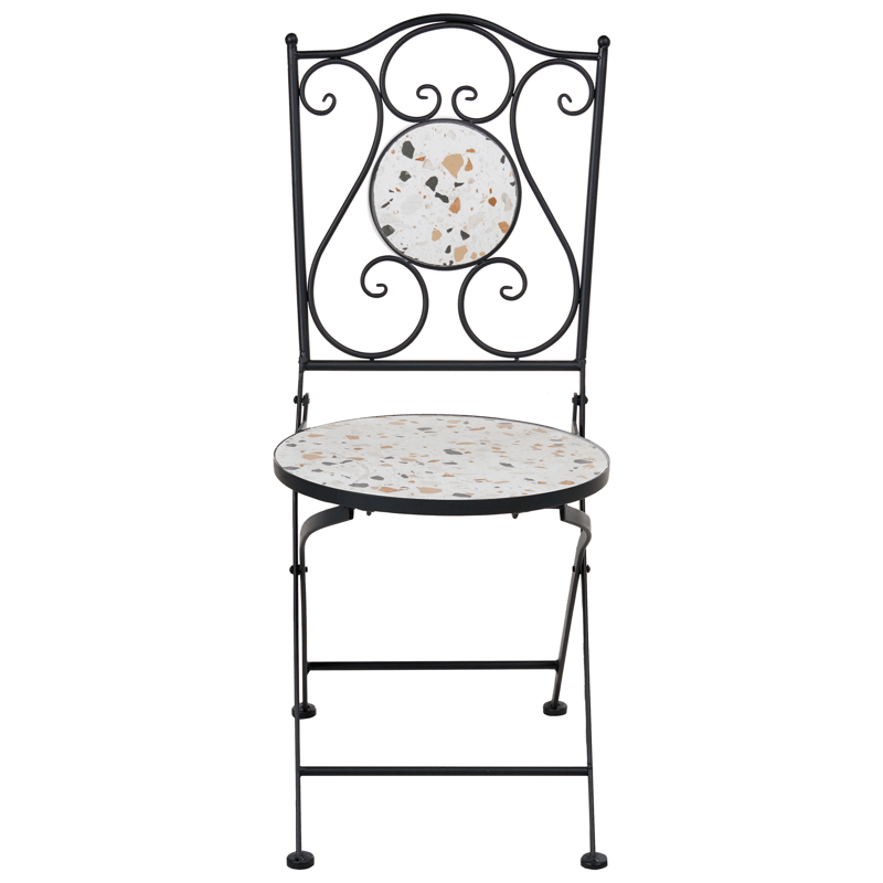 Caféssett utendørs sammenleggbar Artena Jern - Svart/Hvit - Hagemøbler & utemiljø - Hagegruppe - Cafemøbler & cafesett