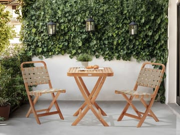 Caféssett utendørs sammenleggbar Calciano akasietre - Brun/beige - Hagemøbler & utemiljø - Hagegruppe - Cafemøbler & cafesett