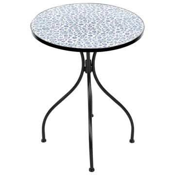 Caféssett utendørs sammenleggbar Chapeco Jern - Svart/blå/hvit - Hagemøbler & utemiljø - Hagegruppe - Cafemøbler & cafesett