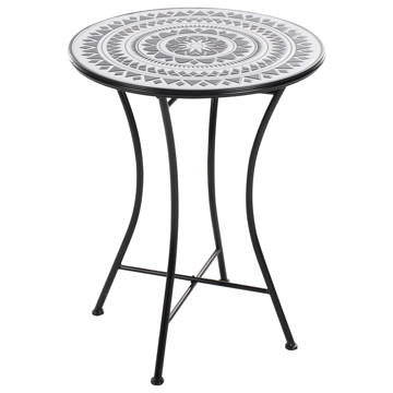 Caféssett utendørs sammenleggbar Comiso Jern - Svart/Hvit - Hagemøbler & utemiljø - Hagegruppe - Cafemøbler & cafesett