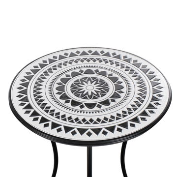 Caféssett utendørs sammenleggbar Comiso Jern - Svart/Hvit - Hagemøbler & utemiljø - Hagegruppe - Cafemøbler & cafesett