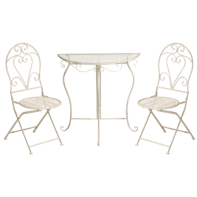 Caféssett utendørs sammenleggbar Folelli Jern, Beige