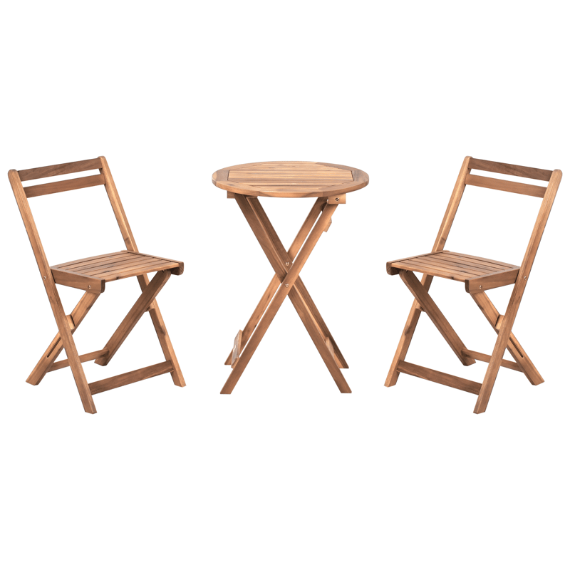 Caféssett utendørs sammenleggbar Sacile akasietre, Brun