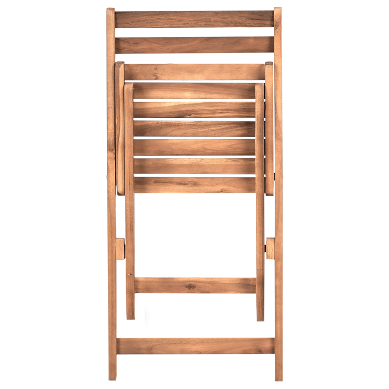 Caféssett utendørs sammenleggbar Sacile akasietre - Brun - Hagemøbler & utemiljø - Hagegruppe - Cafemøbler & cafesett