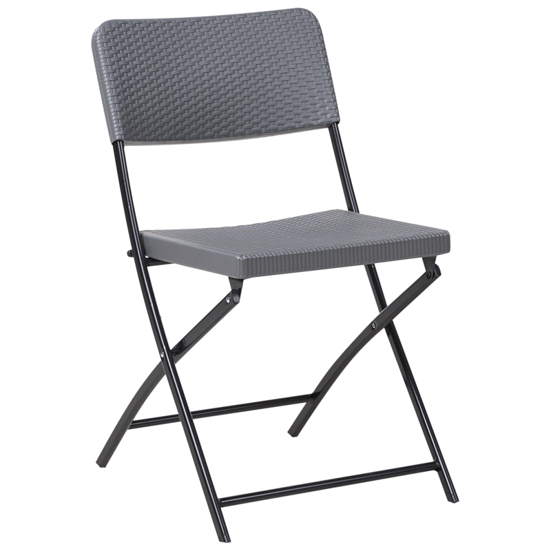 Caféssett utendørs sammenleggbar Trappeto - Grå/Svart - Hagemøbler & utemiljø - Hagegruppe - Cafemøbler & cafesett