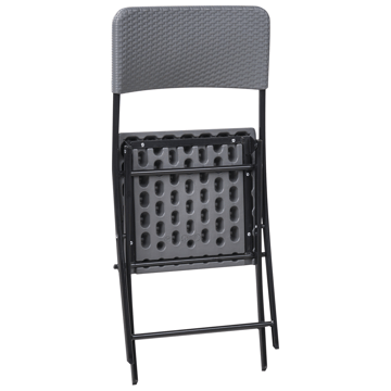 Caféssett utendørs sammenleggbar Trappeto - Grå/Svart - Hagemøbler & utemiljø - Hagegruppe - Cafemøbler & cafesett