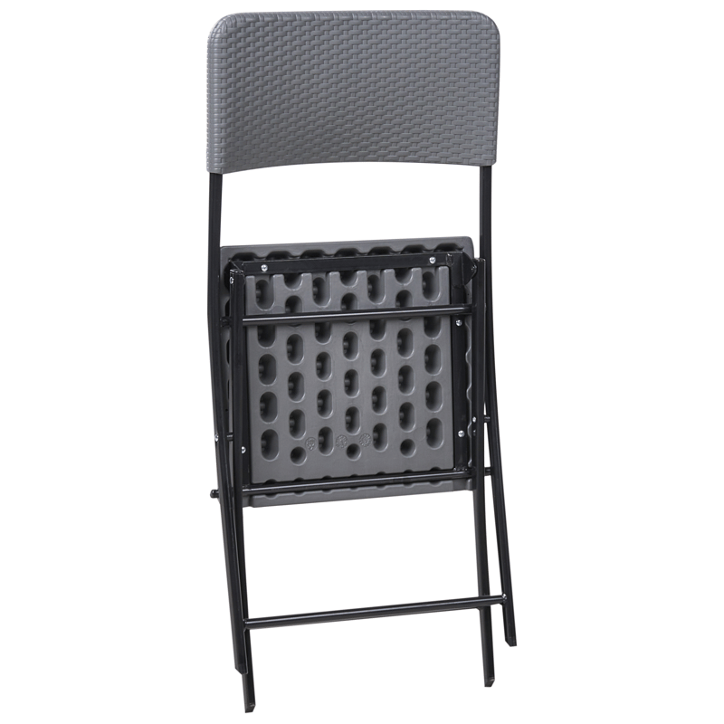 Caféssett utendørs sammenleggbar Trappeto - Grå/Svart - Hagemøbler & utemiljø - Hagegruppe - Cafemøbler & cafesett