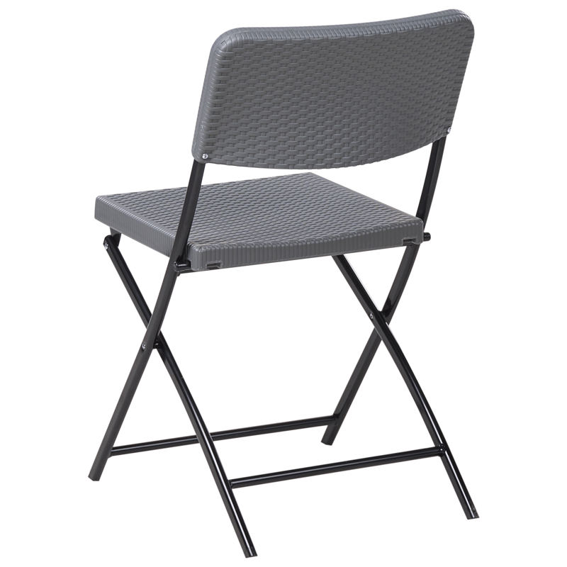 Caféssett utendørs sammenleggbar Trappeto - Grå/Svart - Hagemøbler & utemiljø - Hagegruppe - Cafem øbler & cafesett