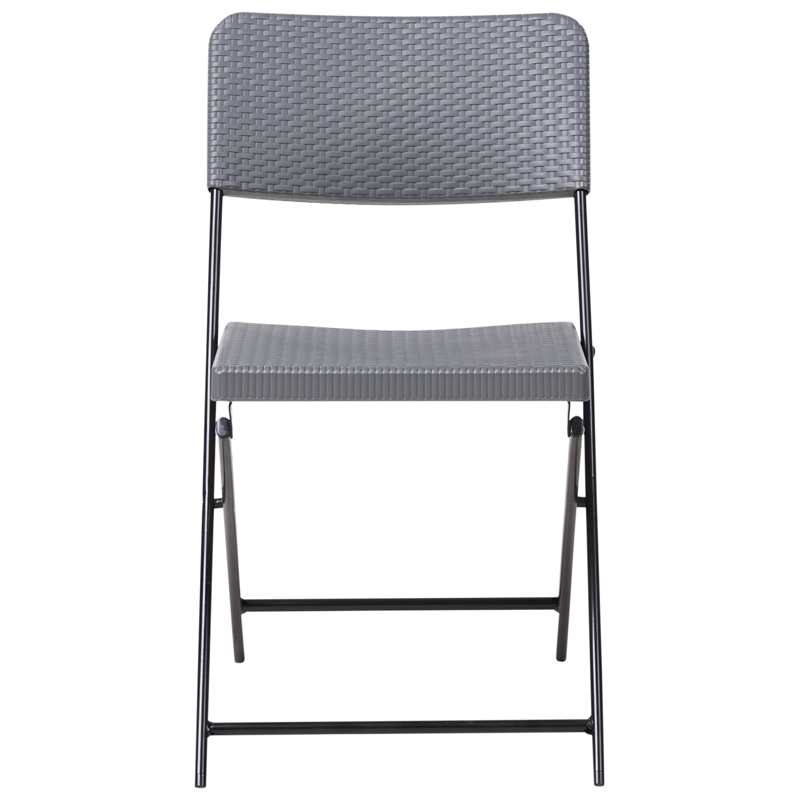 Caféssett utendørs sammenleggbar Trappeto - Grå/Svart - Hagemøbler & utemiljø - Hagegruppe - Cafemøbler & cafesett