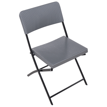 Caféssett utendørs sammenleggbar Trappeto - Grå/Svart - Hagemøbler & utemiljø - Hagegruppe - Cafemøbler & cafesett