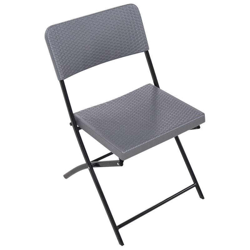 Caféssett utendørs sammenleggbar Trappeto - Grå/Svart - Hagemøbler & utemiljø - Hagegruppe - Cafemøbler & cafesett