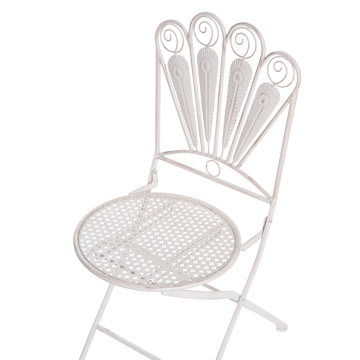 Caféssett utendørs sammenleggbar Pavia Jern - Hvit - Hagemøbler & utemiljø - Hagegruppe - Cafemøbler & cafesett