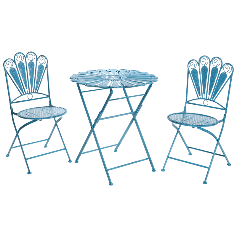 Caféssett utendørs sammenleggbar Pavia Jern, Blå