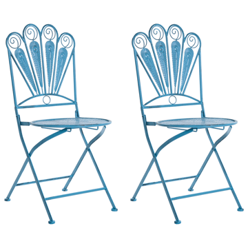 Caféssett utendørs sammenleggbar Pavia Jern - Blå - Hagemøbler & utemiljø - Hagegruppe - Cafemøbler & cafesett