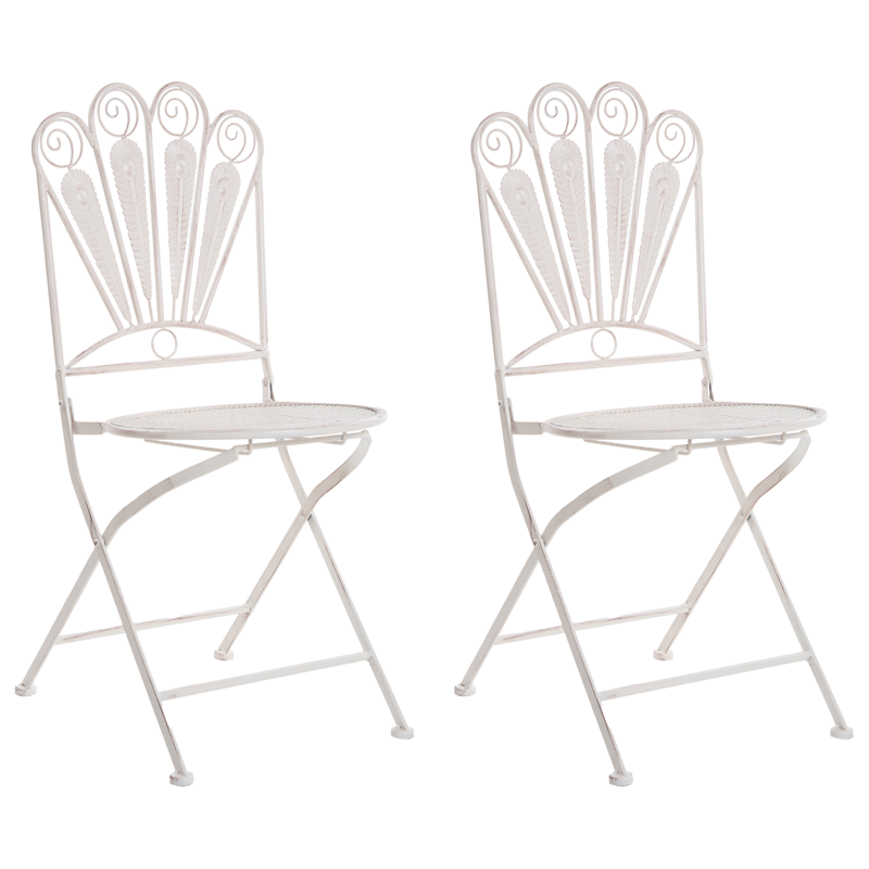 Caféssett utendørs sammenleggbar Pavia Jern - Hvit - Hagemøbler & utemiljø - Hagegruppe - Cafemøbler & cafesett