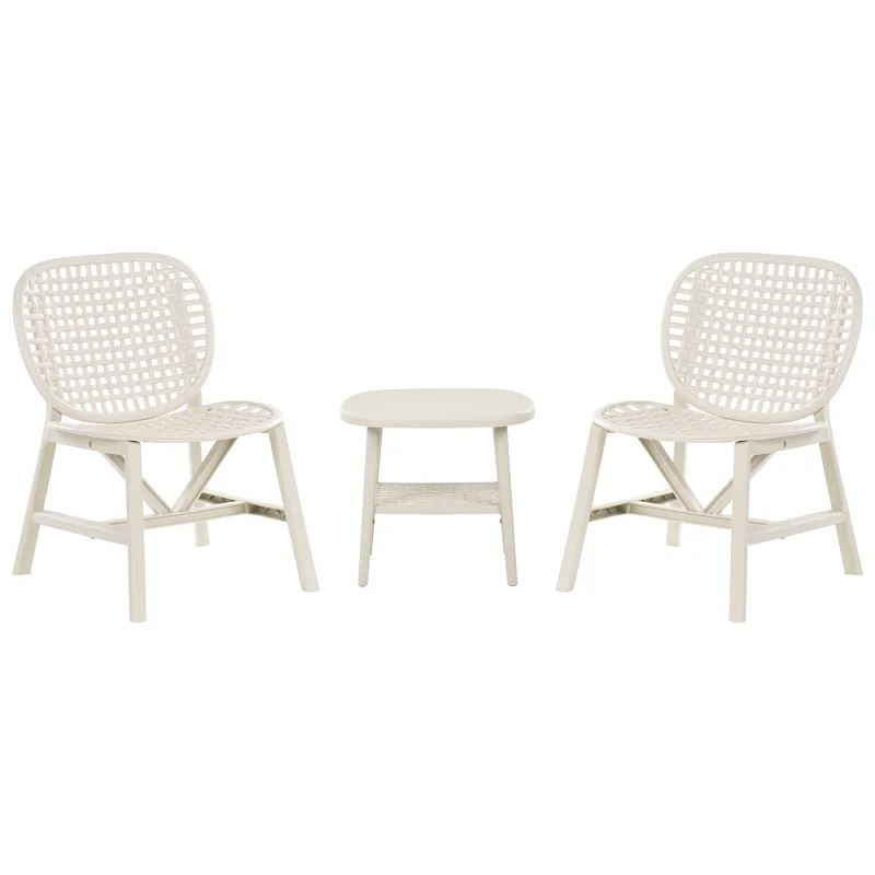 Caféssett utendørs Sicelle, Hvit