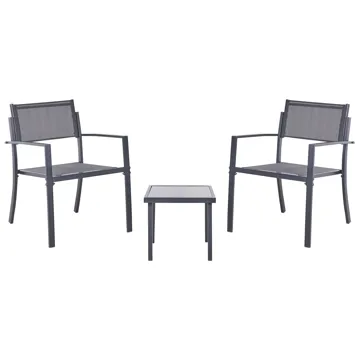 Caféssett utendørs Tavoleto Stål - Mørkegrå - Hagemøbler & utemiljø - Hagegruppe - Cafemøbler & cafesett