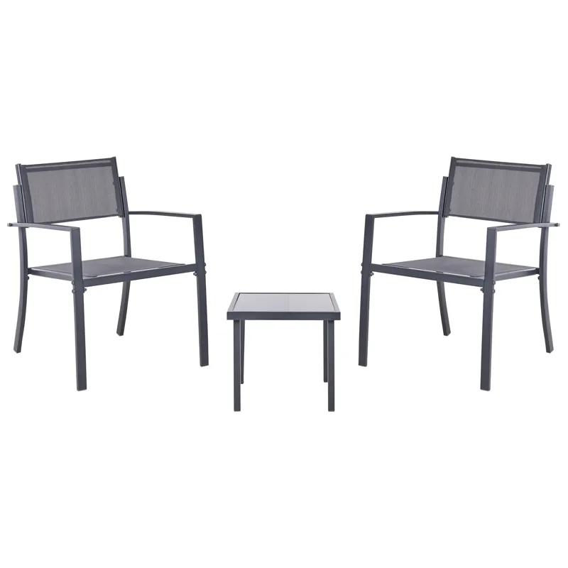 Caféssett utendørs Tavoleto Stål, Mørkegrå