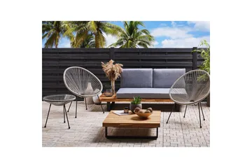 Cafeset Beliani Acapulco II Blå/Svart Light grey||Black - Hagemøbler & utemiljø - Hagegruppe - Cafemøbler & cafesett