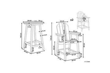 Cafeset Beliani Adirondack Blå Red - Hagemøbler & utemiljø - Hagegruppe - Cafemøbler & cafesett