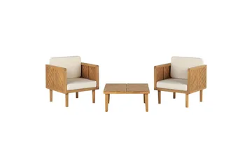 Cafeset Beliani Baratti Ljusbeige - Hagemøbler & utemiljø - Hagegruppe - Cafemøbler & cafesett