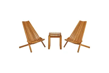 Cafeset Beliani Bellano Light wood - Hagemøbler & utemiljø - Hagegruppe - Cafemøbler & cafesett