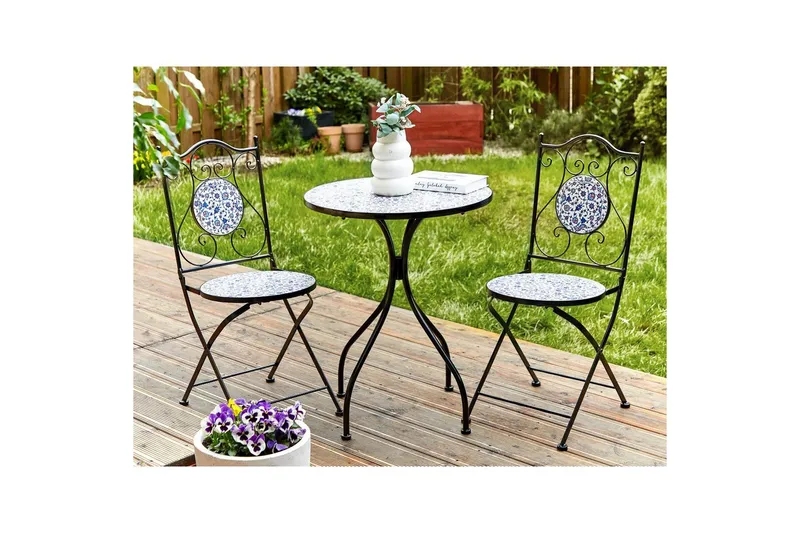 Cafeset Beliani Camprena Black - Hagemøbler & utemiljø - Hagegruppe - Cafemøbler & cafesett