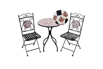 Cafeset Beliani Carpino Black - Hagemøbler & utemiljø - Hagegruppe - Cafemøbler & cafesett