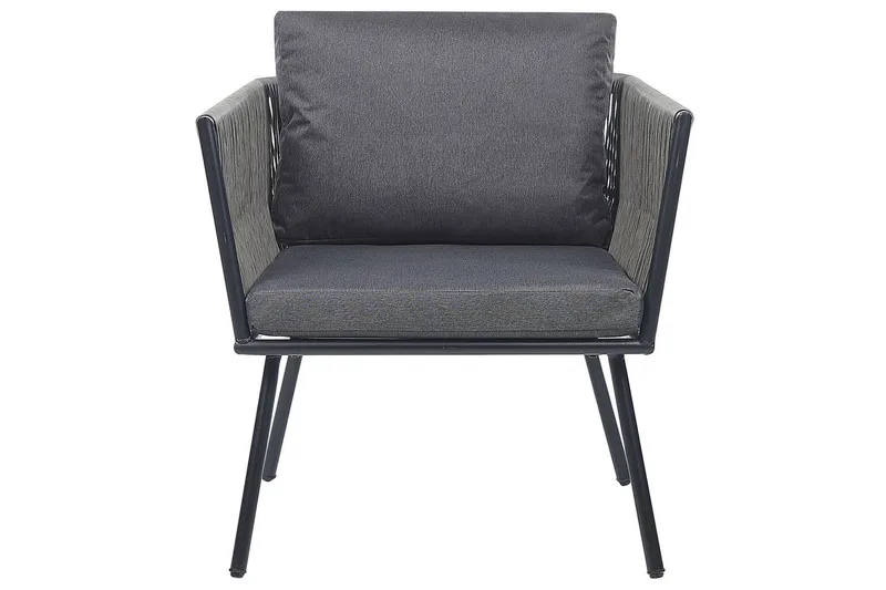 Cafeset Beliani Gargano Brun/grå Light grey||Black - Hagemøbler & utemiljø - Hagegruppe - Cafemøbler & cafesett