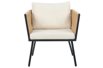 Cafeset Beliani Gargano Brun/grå Ljusbeige||Natural - Hagemøbler & utemiljø - Hagegruppe - Cafemøbler & cafesett