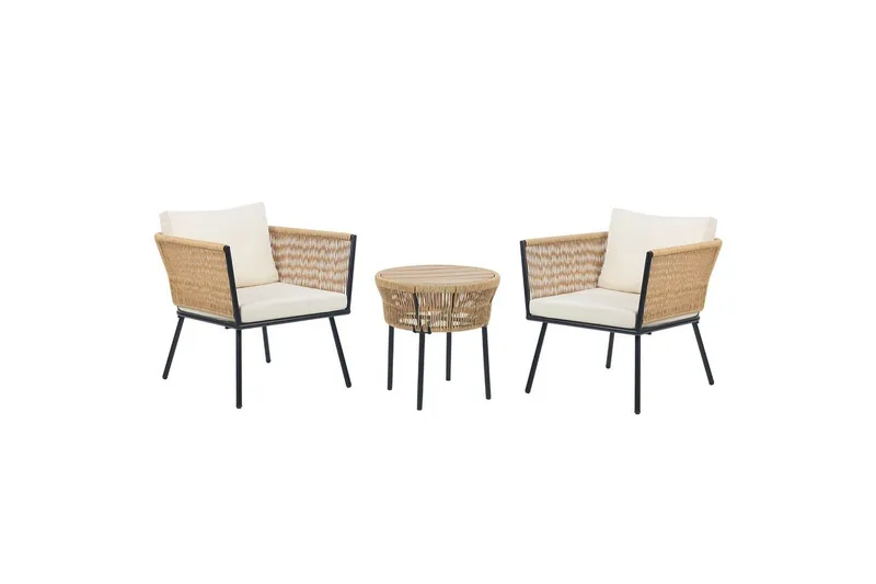 Cafeset Beliani Gargano Brun/grå Ljusbeige||Natural
