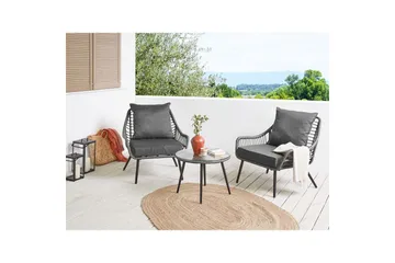 Cafeset Beliani Laureto Grå Grey - Hagemøbler & utemiljø - Hagegruppe - Cafemøbler & cafesett