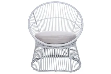 Cafeset Beliani Mesyna Beige/grå White||Beige - Hagemøbler & utemiljø - Hagegruppe - Cafemøbler & cafesett