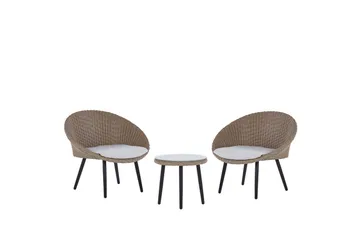 Cafeset Beliani Ortigia Ljusbeige - Hagemøbler & utemiljø - Hagegruppe - Cafemøbler & cafesett