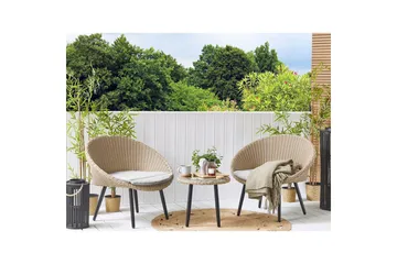 Cafeset Beliani Ortigia Ljusbeige - Hagemøbler & utemiljø - Hagegruppe - Cafemøbler & cafesett