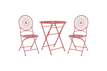 Cafeset Beliani Scario Red - Hagemøbler & utemiljø - Hagegruppe - Cafemøbler & cafesett