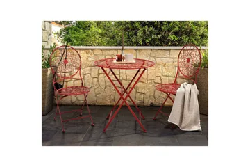 Cafeset Beliani Scario Red - Hagemøbler & utemiljø - Hagegruppe - Cafemøbler & cafesett