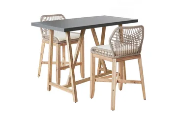 Cafeset Beliani Talamone Light wood - Hagemøbler & utemiljø - Hagegruppe - Cafemøbler & cafesett