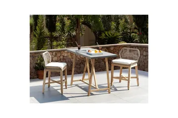 Cafeset Beliani Talamone Light wood - Hagemøbler & utemiljø - Hagegruppe - Cafemøbler & cafesett
