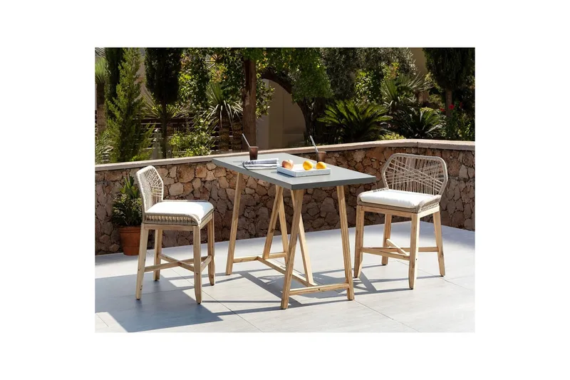 Cafeset Beliani Talamone Light wood - Hagemøbler & utemiljø - Hagegruppe - Cafemøbler & cafesett