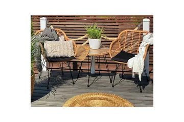 Cafeset Beliani Tropea II Natural - Hagemøbler & utemiljø - Hagegruppe - Cafemøbler & cafesett
