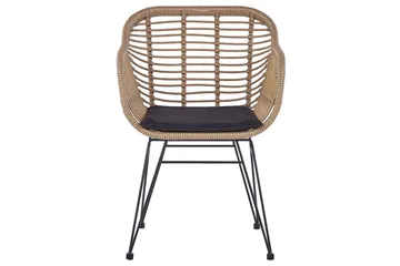 Cafeset Beliani Tropea II Natural - Hagemøbler & utemiljø - Hagegruppe - Cafemøbler & cafesett